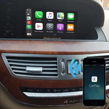 Traadita CarPlay Moodul Mercedes-benz S W221 Auto Play Android Auto Telefoni Ekraani Peegel Apple Maps-Google, Youtube, Netflix