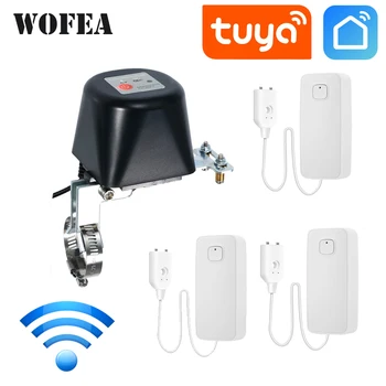 Tuya Smart-Vee Kontrolli Süsteem Koos WIFI Vesi Alarm Sensor ja Nutikas Valve Töötleja Auto Sulgege Ventiil, kui veelekke