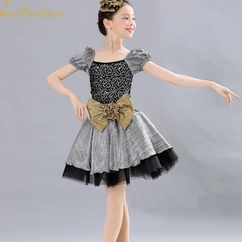 Tüdrukud Ballet Tutu Kleit Must Üllas Pool Kleit Professionaalne Baleriin Kostüüm Naistele Litrid Tulemuslikkuse Dancewear Lastele