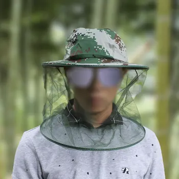 Unisex Kamuflaaž Fishing Net Silma Mütsid Peas, Nägu Protector Midge Sääsk Bug Putukate Ennetamise Õues Jahindus Päike Müts