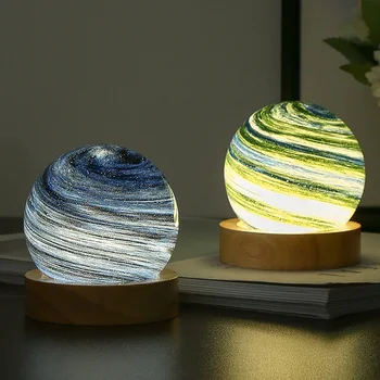 USB-Romantiline Öö-Lamp Astronoomiline Kaunistused Desktop Dekoratiivsed Tuled Kunst, Käsitöö, Puidust Puhul Kingitusi Pulmapidu