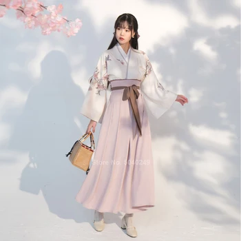 Uued Hiina Traditsiooniline Riietus Hanfu Festival Streetwear Kleit, Lilleline Trükitud Elegantne Rahvatantsu Kostüüm Mood Top Seelik Komplekt