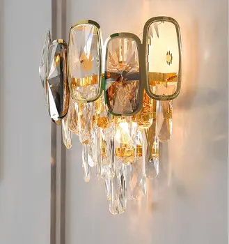 Uued luksus crystal wall lamp kaasaegne elutuba, magamistuba hotel crystal lamp taust seina öö valgustus