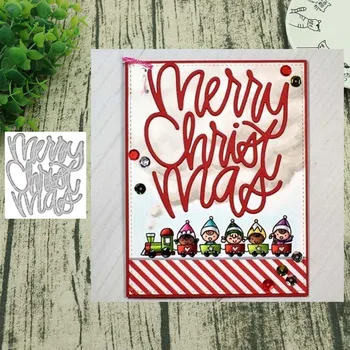 Uus 2019 Merry Christmas kiri Metalli Lõikamine Sureb Scrapbooking taust käsitöö Kaardi Tegemise Nelinurkse Mustriga
