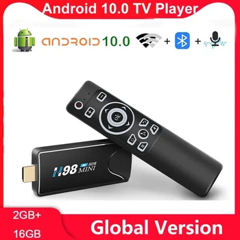 Uus H98 Mini 4K Tv Dongle Android 10.0 HDR H. 265 Ram, 2 GB Rom 16GB Bluetooth 4.0 Miracast TV Pulga DLNA Jaoks AirPlay Mini Pc