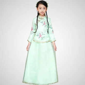 Uute tulijate Laste Hiina Traditsiooniline Kostüüm Top+seelik, 2 Tk Tüdruk Hiina Vana Kostüüm Lapsed Hanfu Pulm Riietus 18