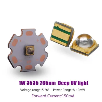 UV LED CHIP UVCHigh Võimsus 3535 1W 265nm Sügav Uv Steriliseerimine LED Diood 150mA 5-9V