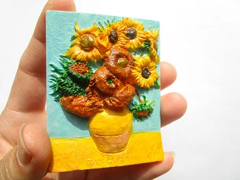 Van Goghi päevalillede maali külmkapp kleebised
