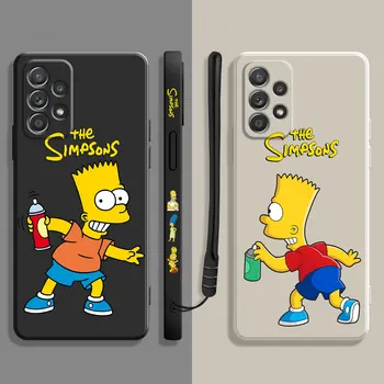 Vedelik Case For Samsung Galaxy A73 A71 A72 A12 A21s A22 A23 A31 A32 A51 A52 A52s A53 A02s Simpsonid Bart Simpson Paint Graffiti