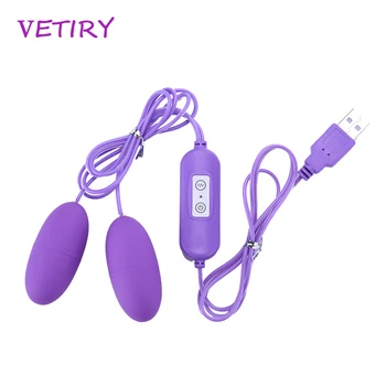 VETIRY USB Orgasm Vibraator Dual Vibreeriv Muna 12 Sagedus G-Spot Massager Kliitori Stimulaator Täiskasvanud Sugu Mänguasjad Toode Naine