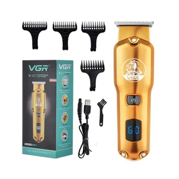 VGR v927 juuksed clipper USB laetav juuksed clipper barber õli pea clipper graveerimine juuksed nikerdamist LCD ekraan metallist veekindel