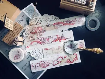 Vintage Luuletaja Slient Charpter Washi Lindi Kaardi Tegemise DIY Scrapbooking Dekoratiivne Kleebis