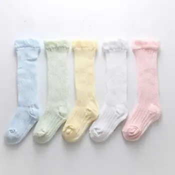 Väikelastel Baby Tüdrukud, Poisid Põlve Kõrge Sokid suvel õhuke Tahke Puuvill Hea Õhu Läbilaskvus Sokk jaoks Vastsündinud Infantiilne 0-24months