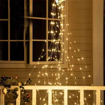 Väljas Puu Viinapuude Branch Kerge 200/600 LED vasktraat String Vanik Kastmiseks Võib Haldjas Valguse Poole Jõulud Vanik Kerge