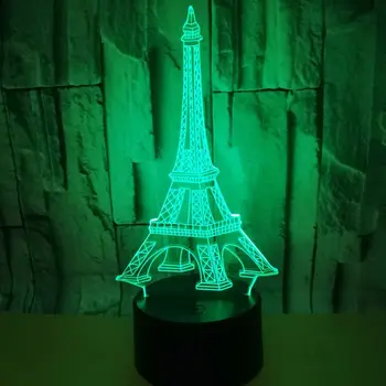 Värvikas Eiffeli Torn 3d Lamp Loominguline Nägemus Stereo Led Touch Lüliti Tabel Lamp Järkjärguline Väike Laud Lambid elutuba