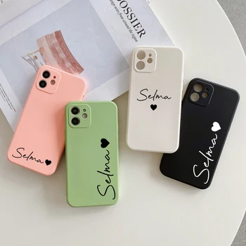 Värvikas Personaliza Custom Nimi Telefon Case For iPhone 14 14ProMax 14Plus 13Promax 13 12 Vedela Silikooniga tagakaas