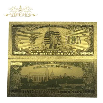Wishonor Värvilised Ameerika Dollari Pangatähtede Bill märkida Ühe Miljardi euro Pangatähtede 24k kullatud Imeline Käsitöö Kogumine