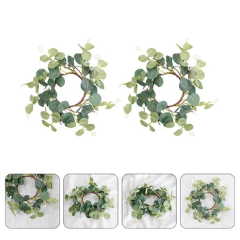 Wreatheucalyptus Rõngad Rõngad Ringi Tolline Omanik Mini Lihavõtted Kunstlik Kevadel Jätab Ukse Greeneryfor Roheline Samba Ees Pulmad