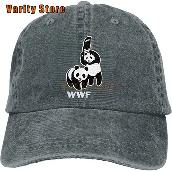 WWF Panda Bear Maadlus Reguleeritav Baseball Caps Denim Mütsid Kauboi Sport Väljas