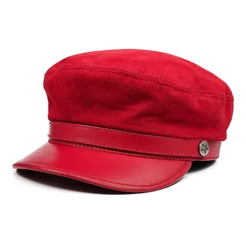 X180 Talvel Lambanahast Müts Müts Naiste Nahast ühise Põllumajanduspoliitika Korter Top Ehtne Nahk Barett ühise Põllumajanduspoliitika Müts Lamba Nahk Sõjalise Müts