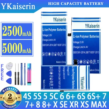YKaiserin Aku iPhone 4S 5S 5 5C 6 6+ 6S 6S+ 7 7+ 8 8+ X SE XR, XS MAX XSMAX batteria + Tasuta Tööriistad