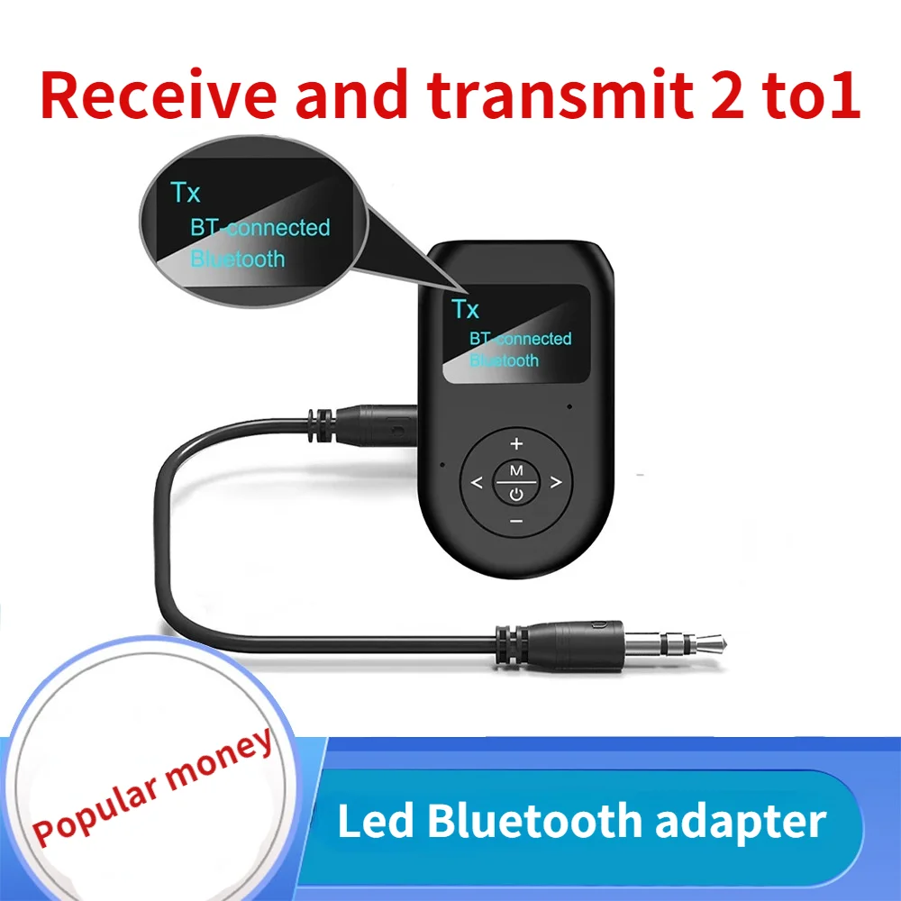 Bluetooth-5.0 Saatja-Vastuvõtja 3.5 mm Jack Aux Audio Traadita Adapter PC-TV Kõrvaklappide Auto Bluetooth 5 0 Vastuvõtja 0