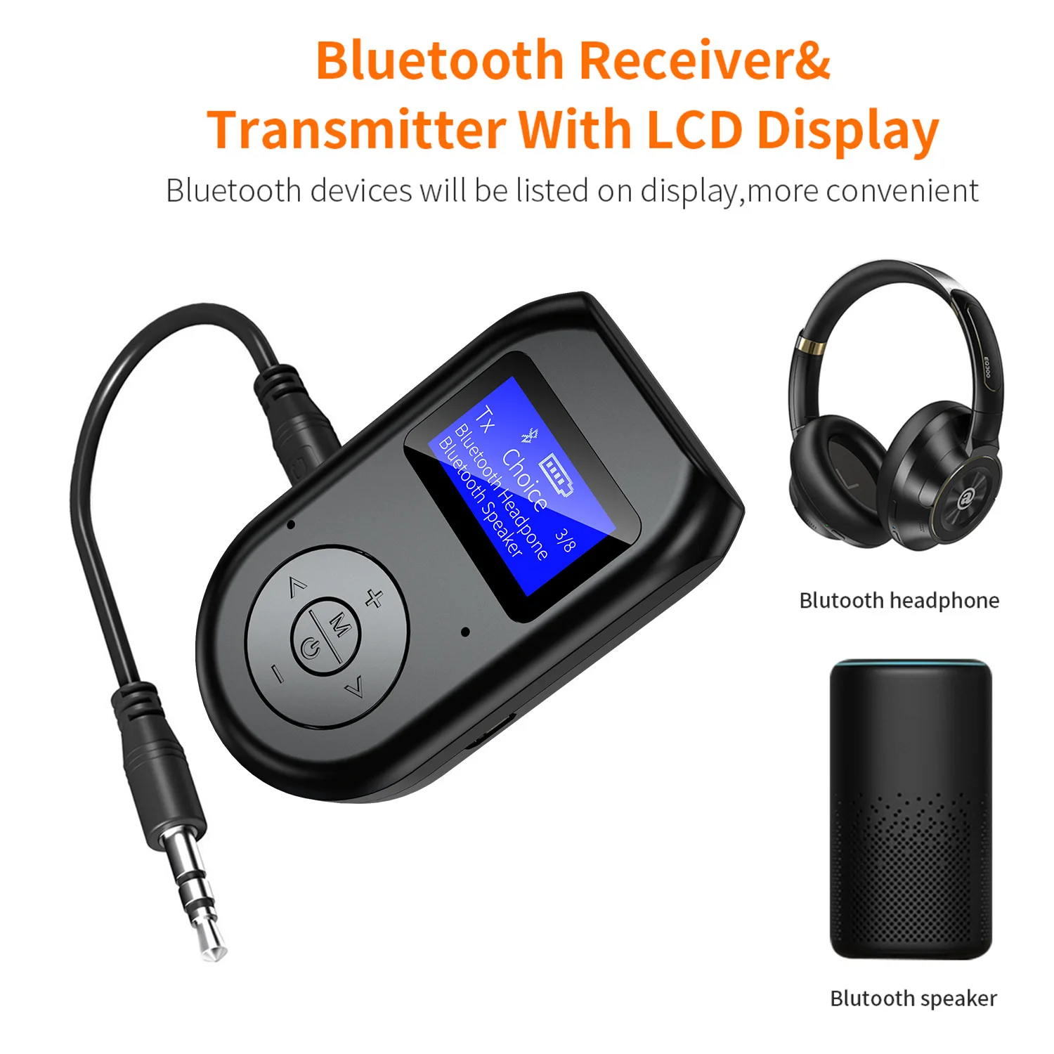 Bluetooth-5.0 Saatja-Vastuvõtja 3.5 mm Jack Aux Audio Traadita Adapter PC-TV Kõrvaklappide Auto Bluetooth 5 0 Vastuvõtja 3