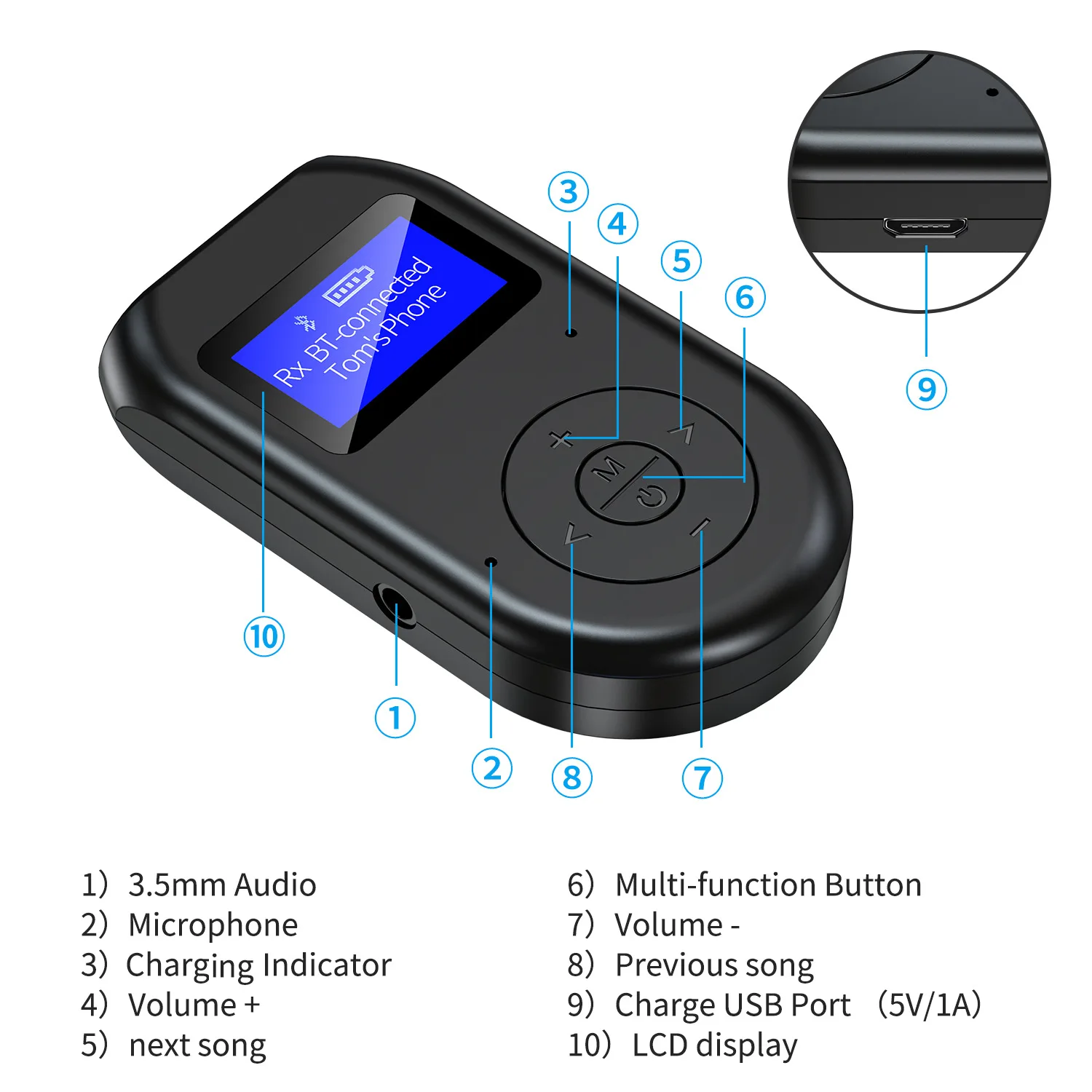 Bluetooth-5.0 Saatja-Vastuvõtja 3.5 mm Jack Aux Audio Traadita Adapter PC-TV Kõrvaklappide Auto Bluetooth 5 0 Vastuvõtja 4