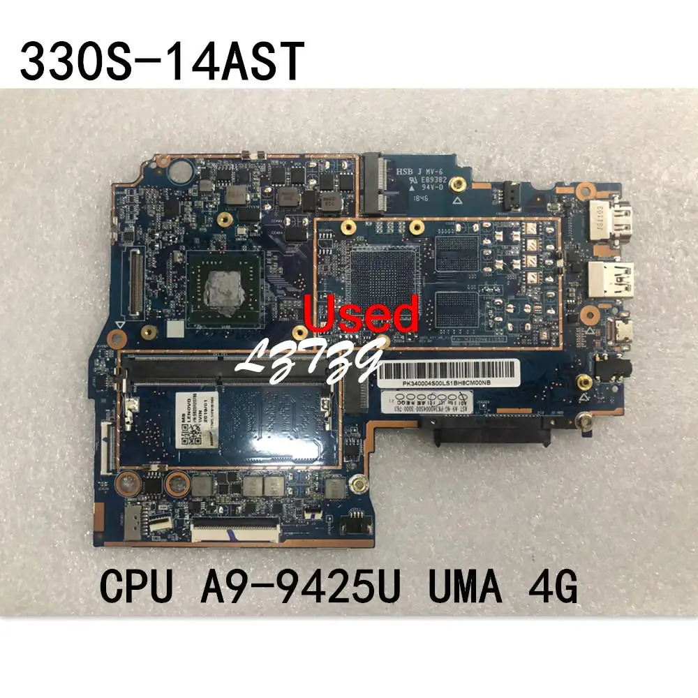 Kasutatud Lenovo ideapad 330S-14AST Sülearvuti Emaplaadi CPU A9-9425U UMA 4GB FRU 5B20R20786 0