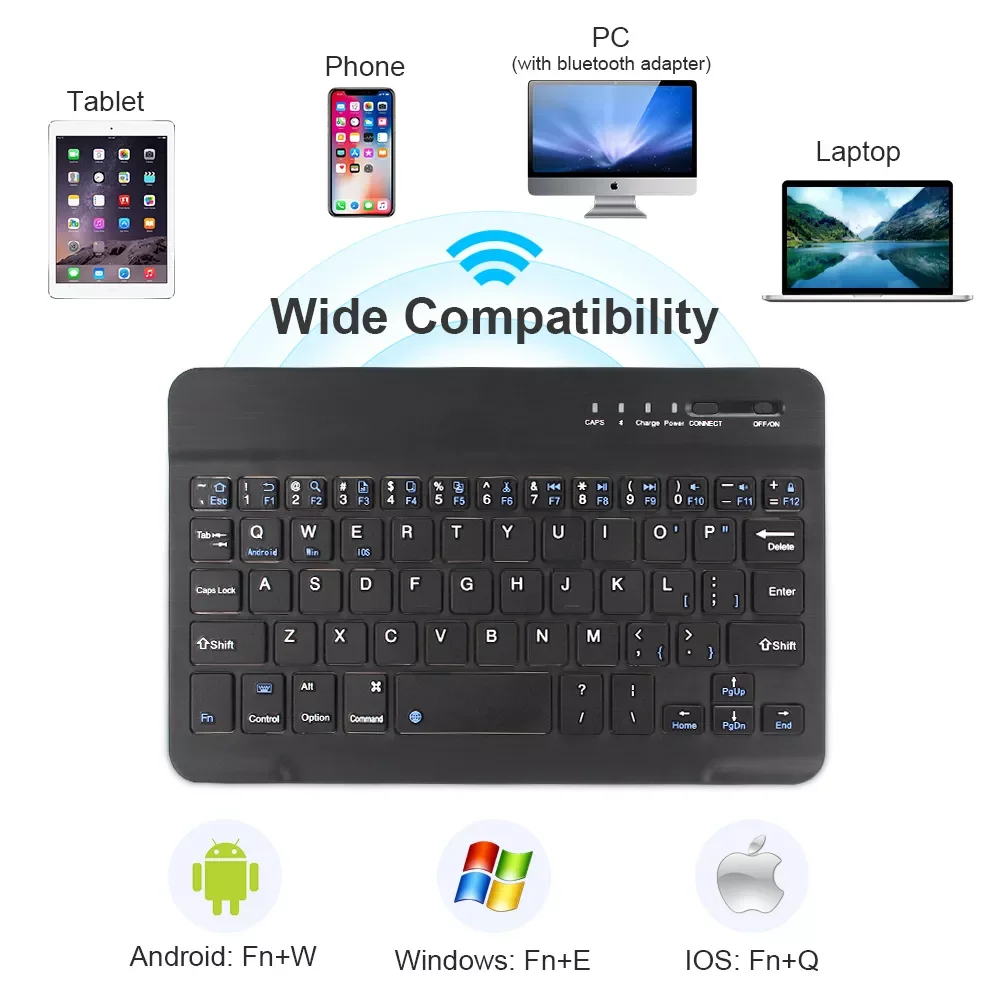 Hot Müük Juhtmeta Klaviatuur Bluetooth Klaviatuur ipad Telefon Tablett vene Spainish Taaslaetav klaviatuur Android, ios Tuul 5