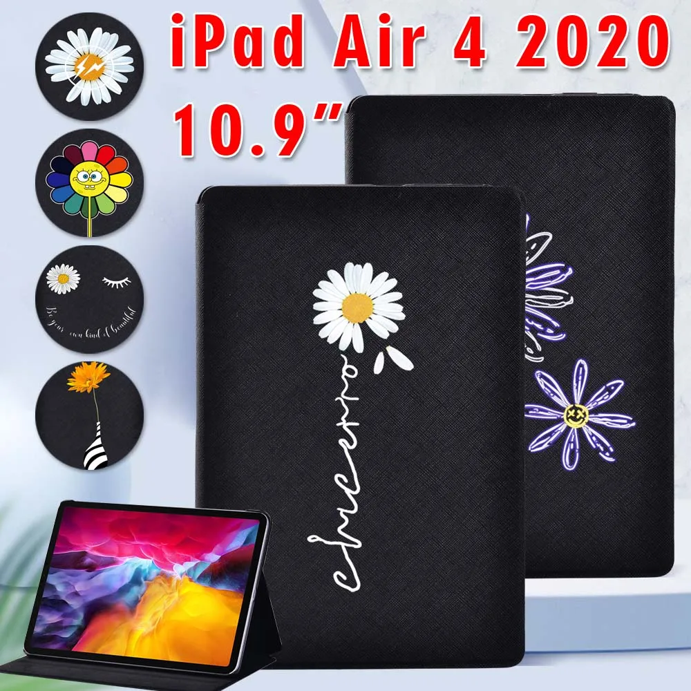 Apple IPad Õhu 4 2020. Aasta 10.9 Tolline Tablett Juhul Daisy Seeria Kokkuklapitavad kvaliteetsest PU Nahk Seista Kaane Puhul 0