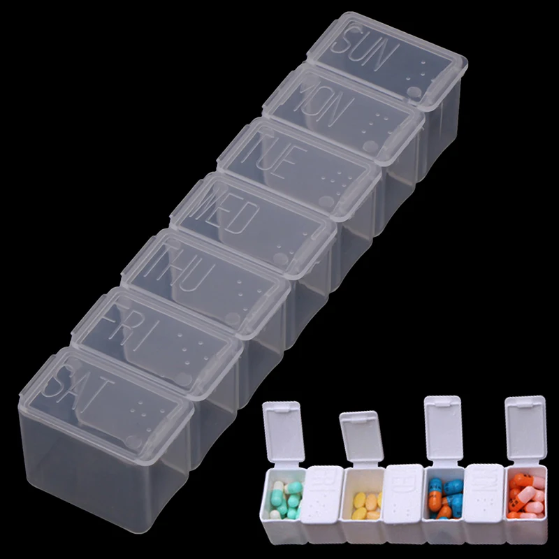 1tk 7 Päeva Nädalas Pill Meditsiin Box kord Nädalas Tablett Omanik Ladustamise Korraldaja Konteineri Puhul Pill Box Lõhkujad Tervishoiu Tööriist 1