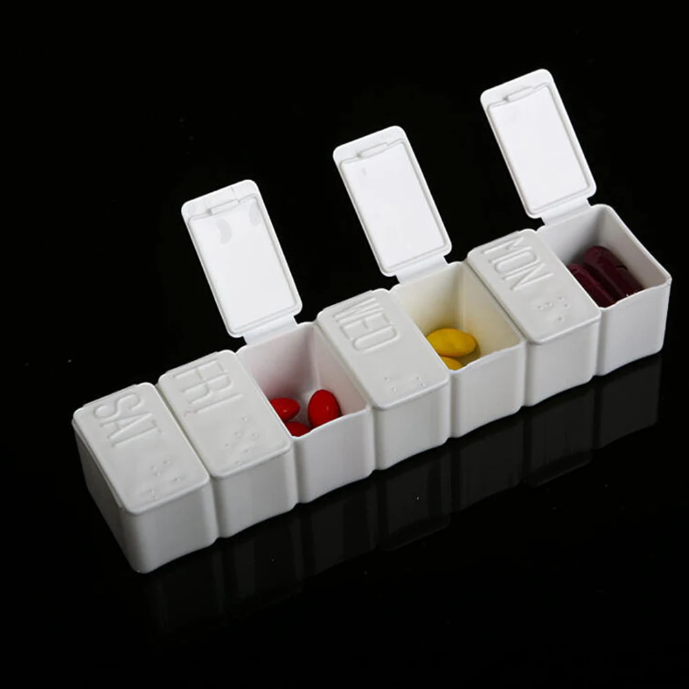 1tk 7 Päeva Nädalas Pill Meditsiin Box kord Nädalas Tablett Omanik Ladustamise Korraldaja Konteineri Puhul Pill Box Lõhkujad Tervishoiu Tööriist 3
