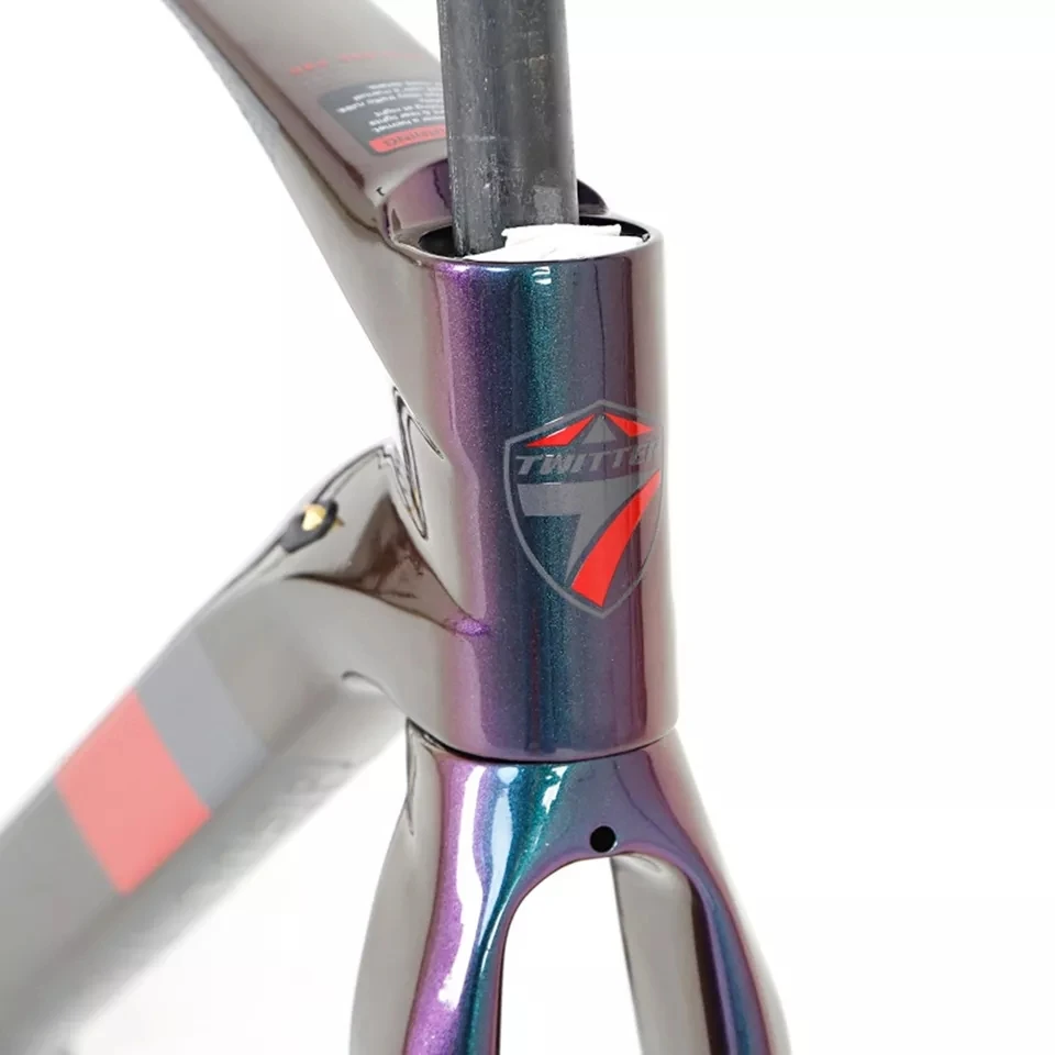Twitter TSÜKLON holograafiline värvi aero jalgratta frameset t900 süsinikkiust maantee raami plaat Läbi Telg 1