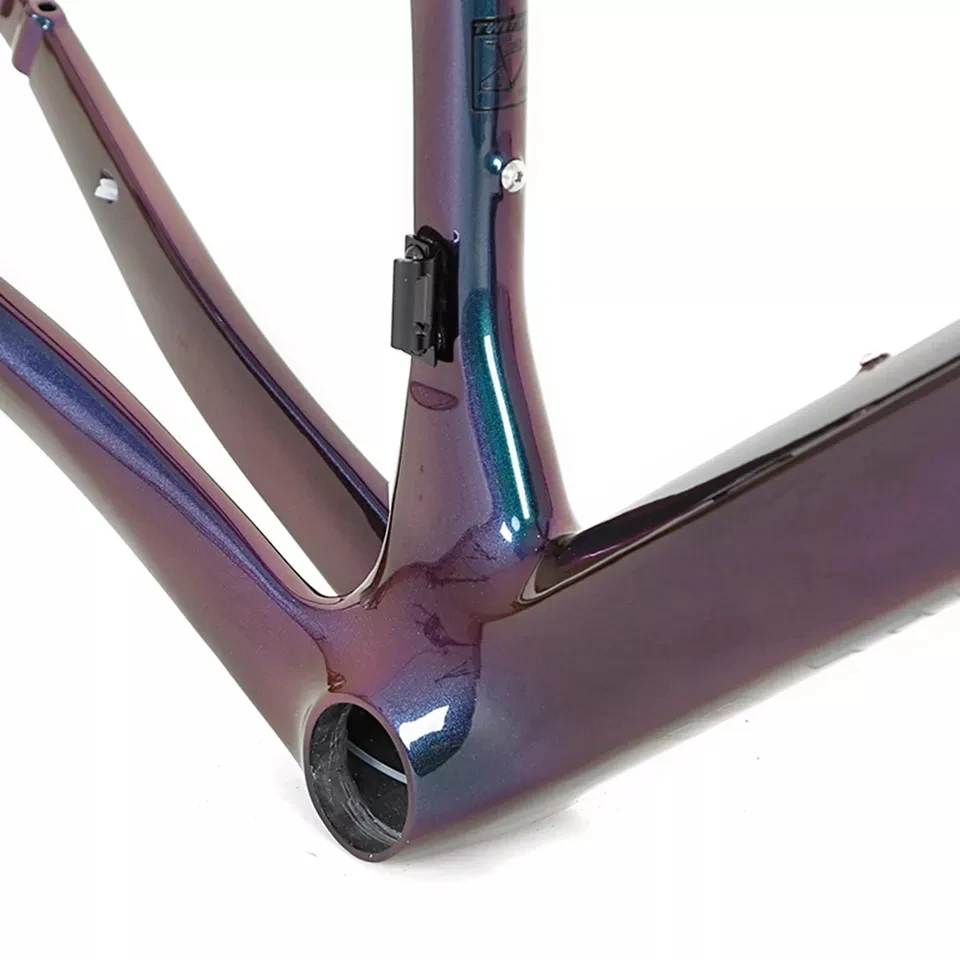 Twitter TSÜKLON holograafiline värvi aero jalgratta frameset t900 süsinikkiust maantee raami plaat Läbi Telg 2
