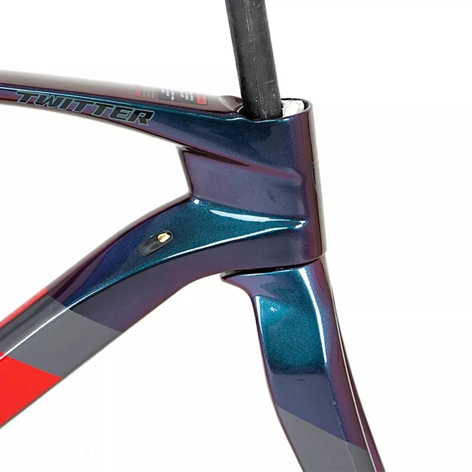 Twitter TSÜKLON holograafiline värvi aero jalgratta frameset t900 süsinikkiust maantee raami plaat Läbi Telg 3
