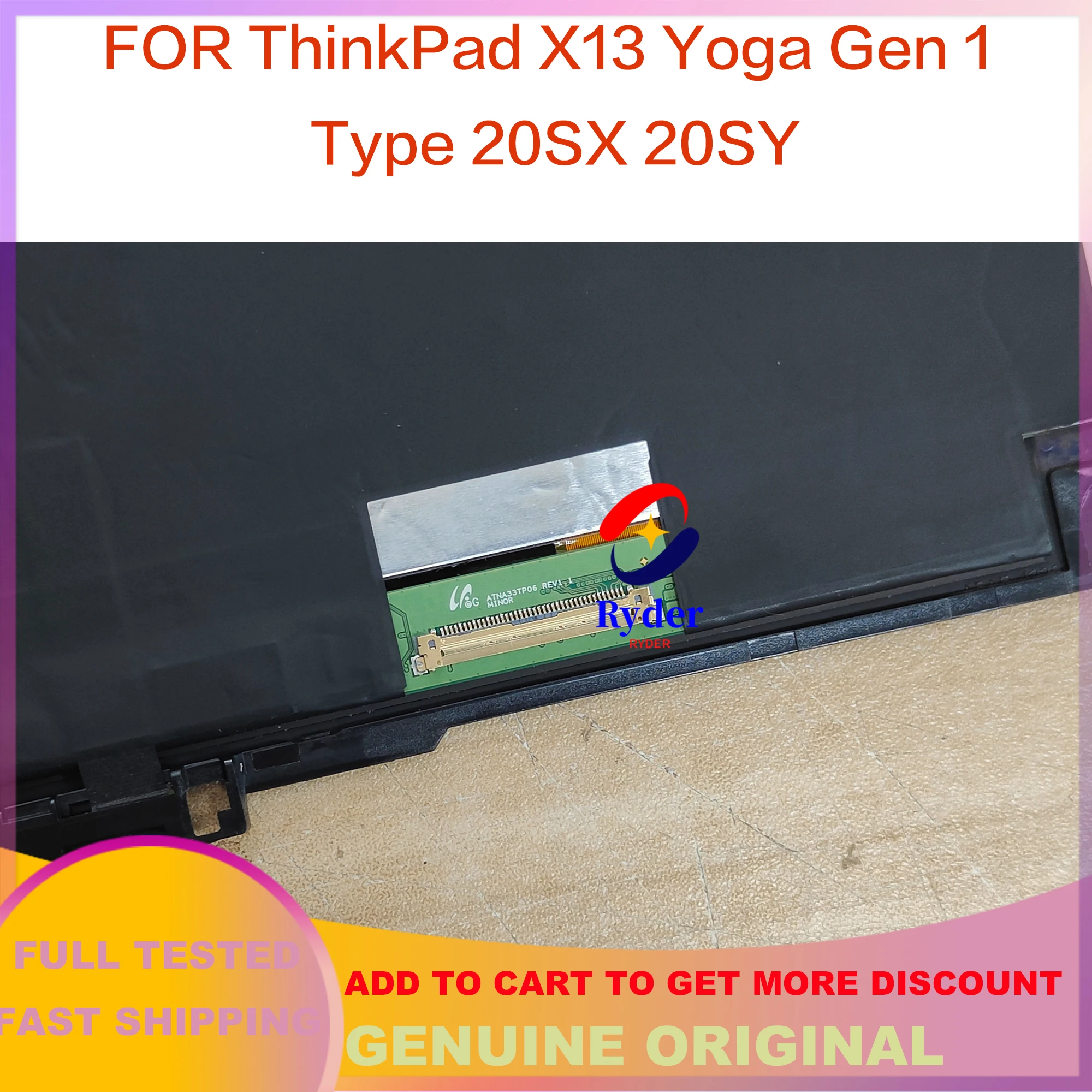Lenovo Thinkpad X13 JOOGA 20SY 20SX LCD Puutetundlik Repalcement Assamblee UHD FRU 01YU657 5M10Y75560 5M10Y75554 5M10Y75556 4