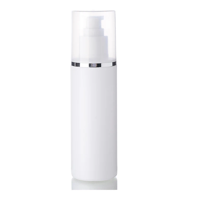 30pcs 180ml klassikalise koor pump pudel valge värv hõbedane velg HDPE plastikust korduvtäidetavaid pudelid, kosmeetika 0