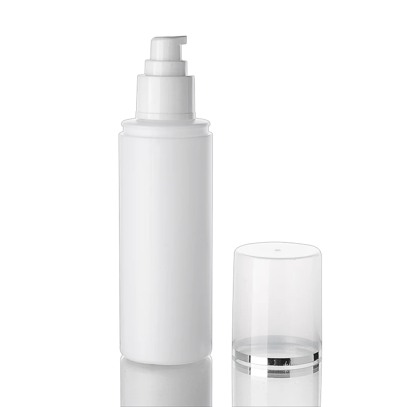 30pcs 180ml klassikalise koor pump pudel valge värv hõbedane velg HDPE plastikust korduvtäidetavaid pudelid, kosmeetika 2
