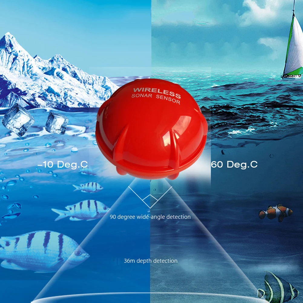 Kaasaskantav 30m Wireless Sonar Sensor HD LCD Visuaalne Kala Leidja Veealuse Sügavuse Lokaator Echo Usaldusväärsem Kalaleidja kalastustarbed 3