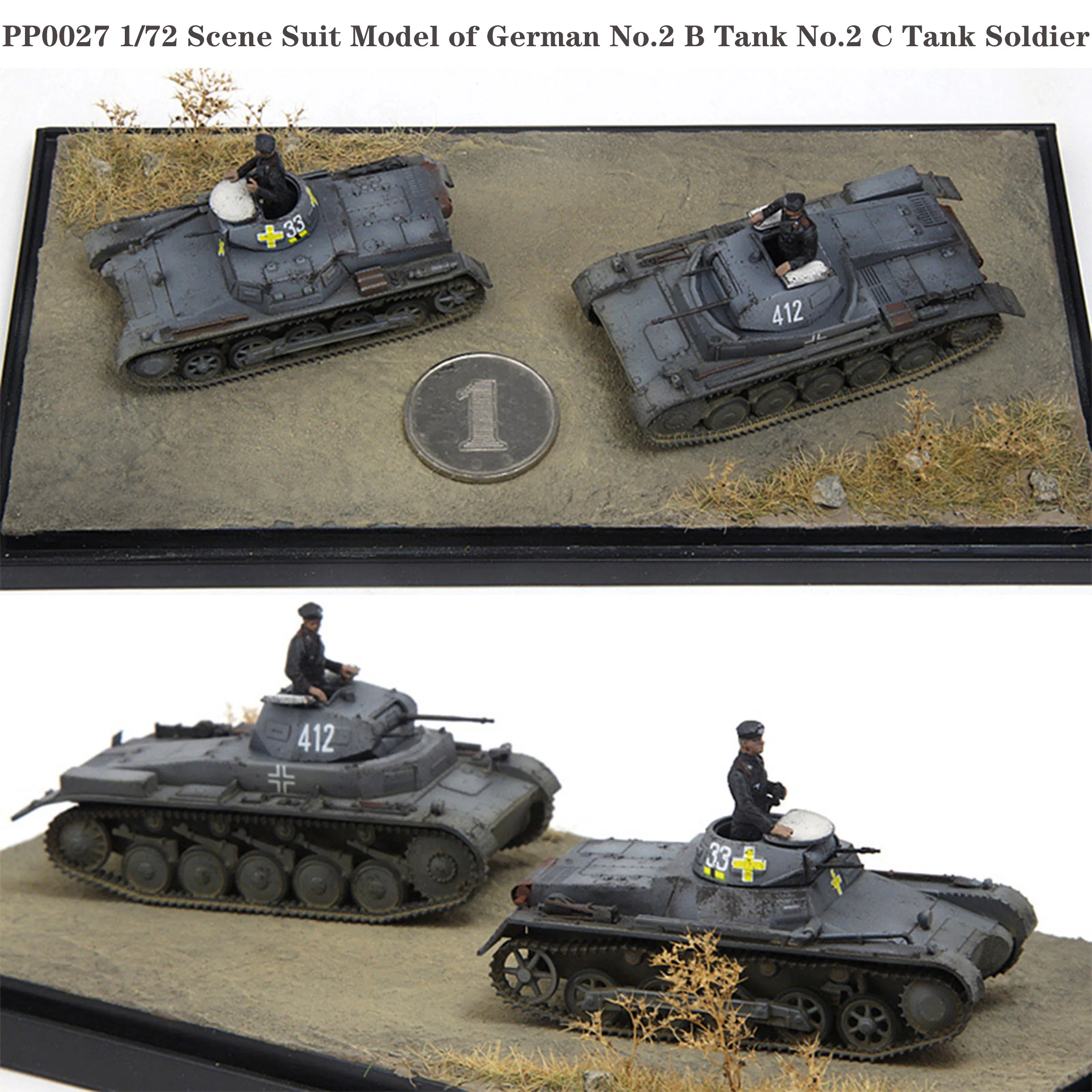 PP0027 1/72 Stseeni Sobiks Mudel saksa Nr 2 B-Tank Nr 2 C Tank Sõdur Valmistoote kogumise mudel 0