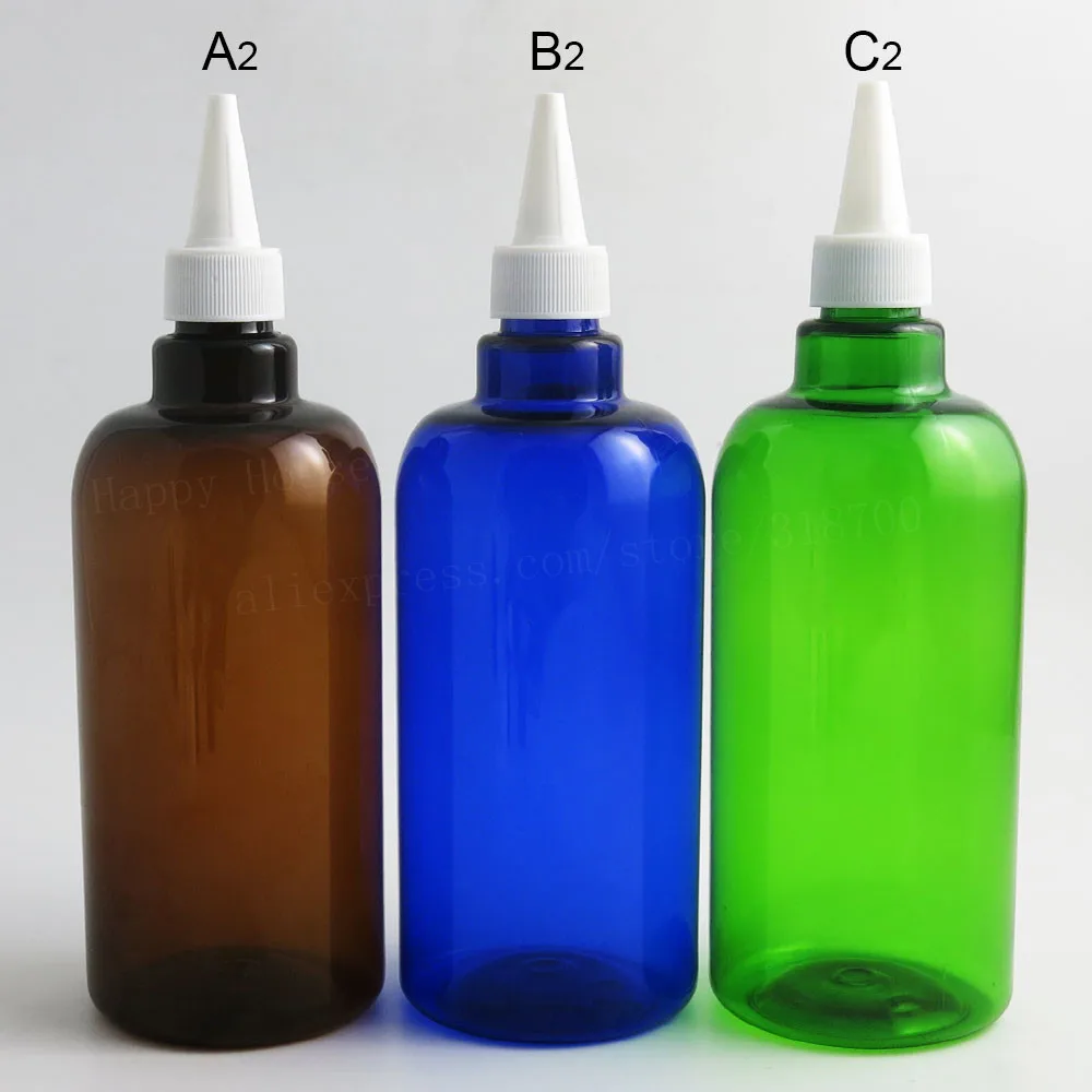 12 x 500ml Sinine Roheline Kollane Šampoon PET-Plast Pudelid Tila Mütsid 500 Tühi Koor Skin Care ja Kosmeetikatooted pakendikonteinerite 2