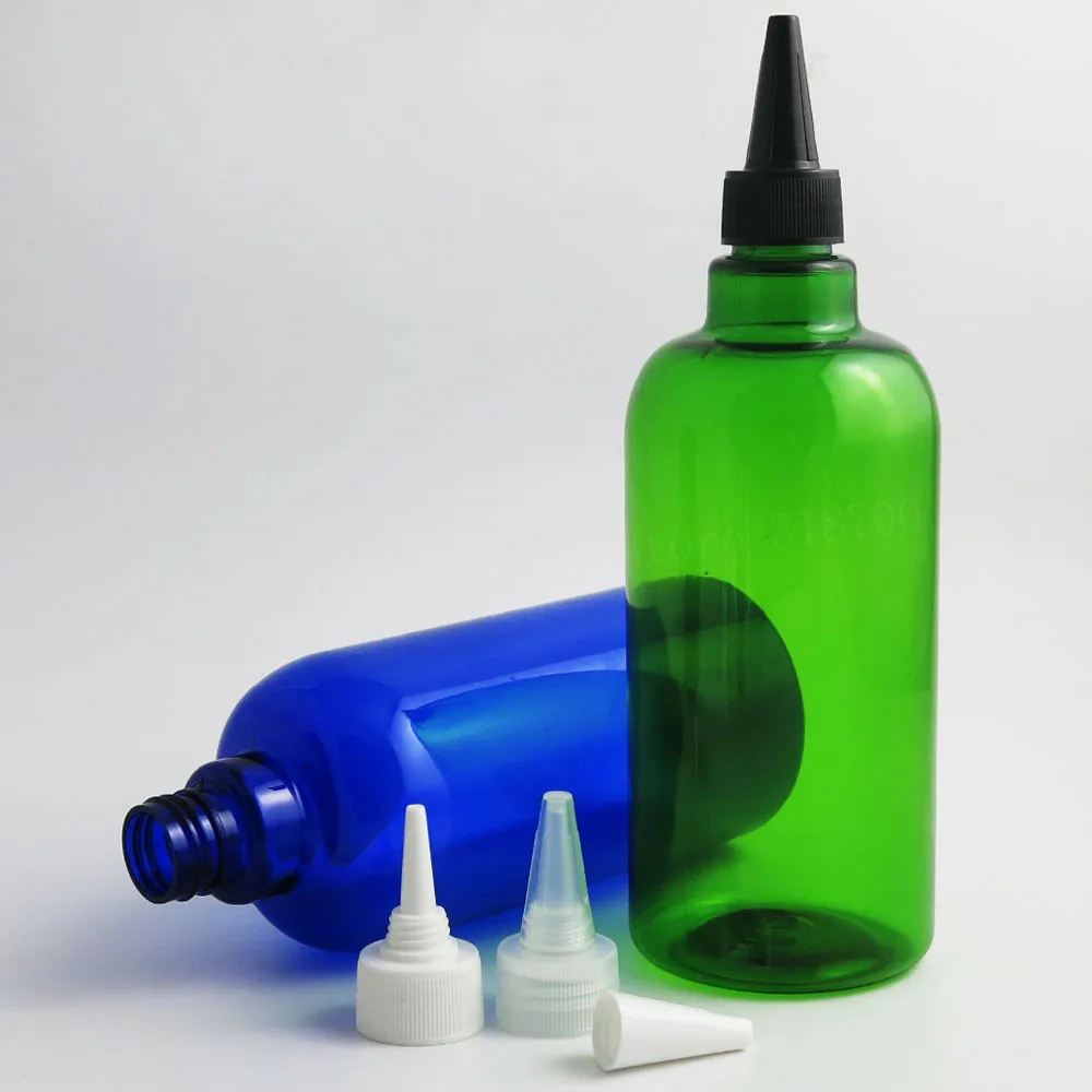 12 x 500ml Sinine Roheline Kollane Šampoon PET-Plast Pudelid Tila Mütsid 500 Tühi Koor Skin Care ja Kosmeetikatooted pakendikonteinerite 5