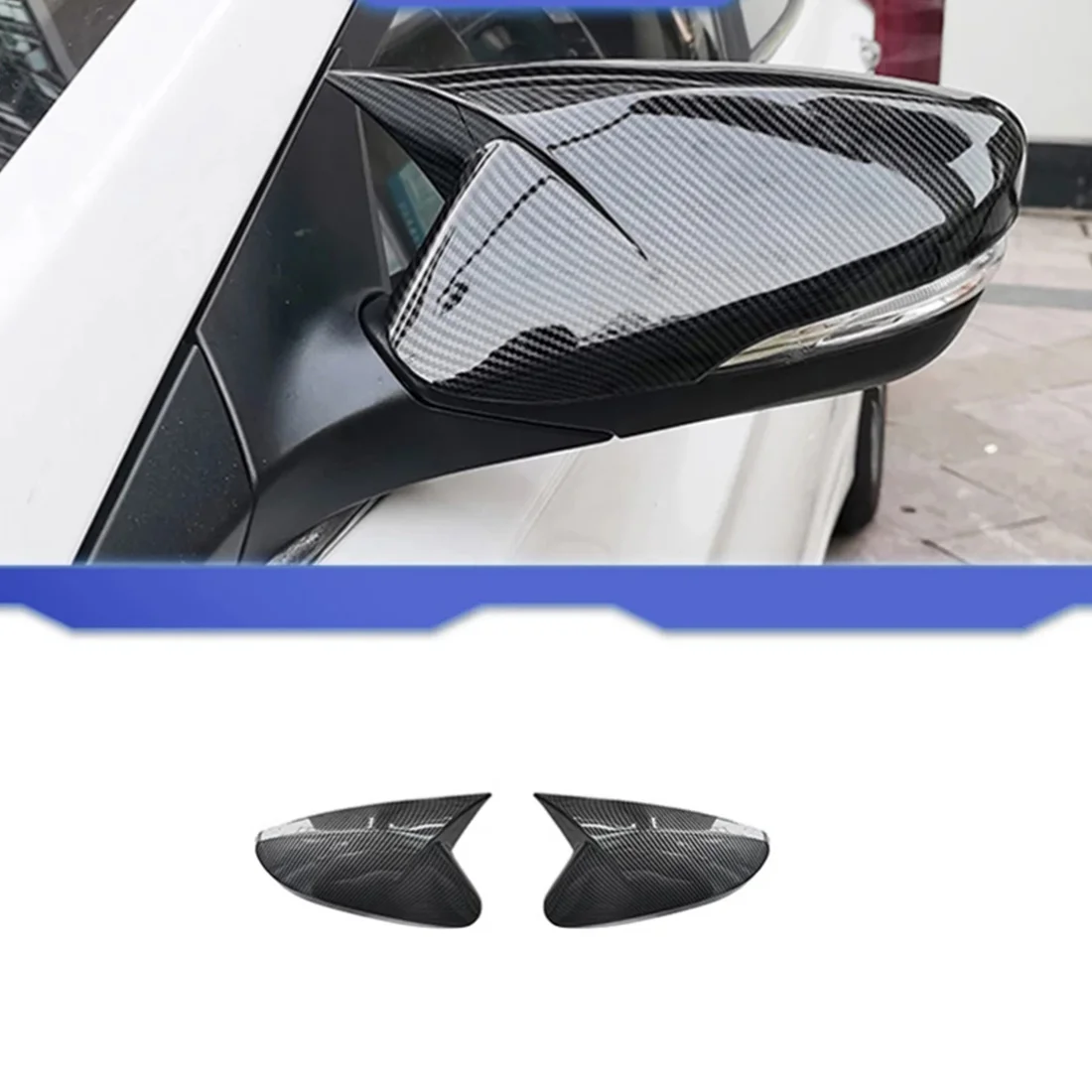 Auto Rearview Mirror Cover Härga Sarvest Küljel Peegel Shell Vastupidine Mütsid Sisekujundus jaoks Hyundai Veloster 2011-2015 Carbon Fiber 3