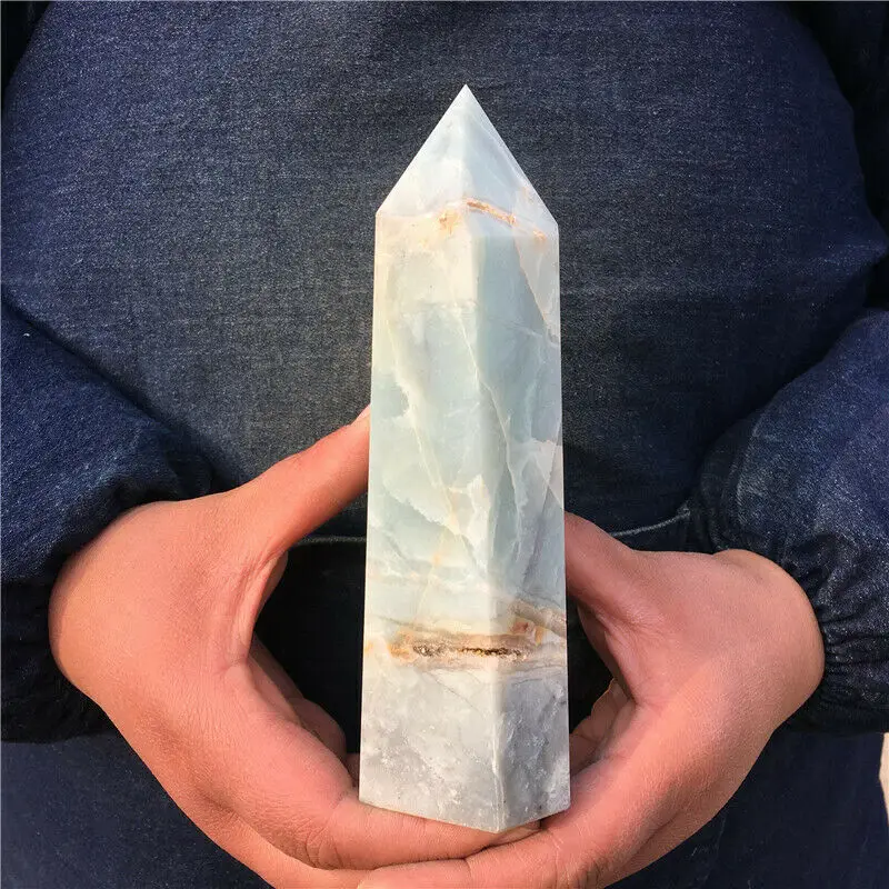 Looduslik amasoniit Obelisk Quartz crystal võlukepp Punkti Reiki Tervendav 2