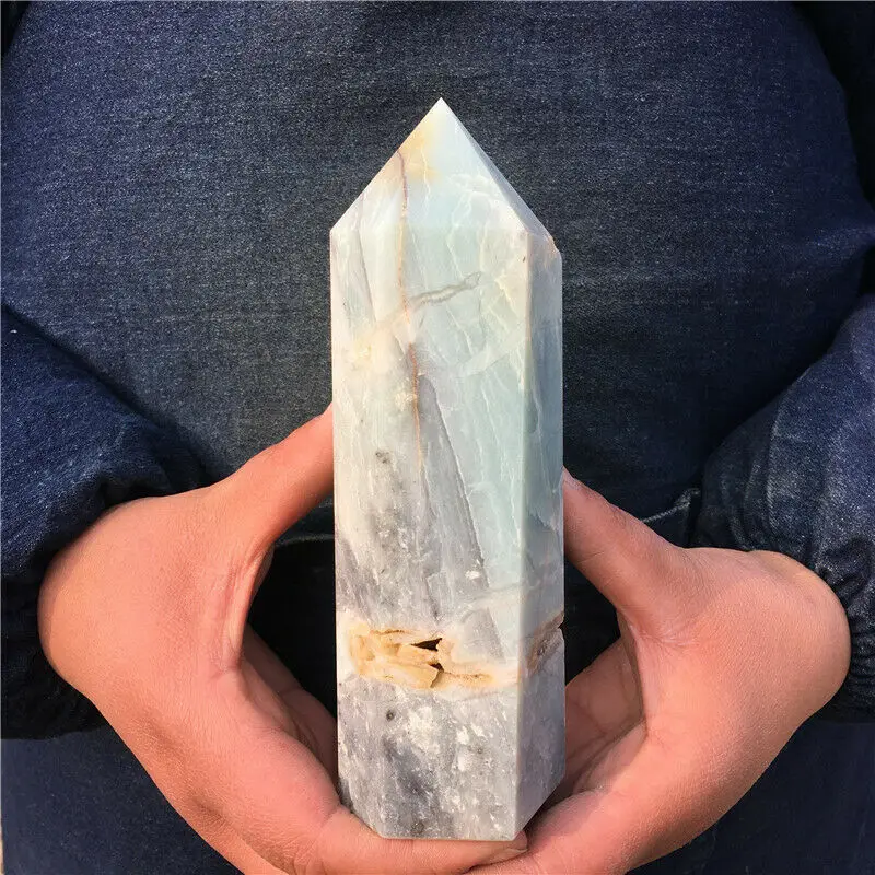 Looduslik amasoniit Obelisk Quartz crystal võlukepp Punkti Reiki Tervendav 3