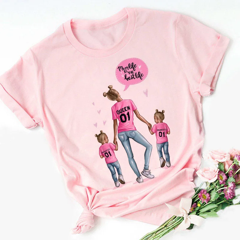 Naiste Tshirt Ema Armastus Naiste T-särk Super Pluss Suurus, Moe Riided Harajuku T-särgid Mama Suvel Naljakas Roosa T-Särk 5