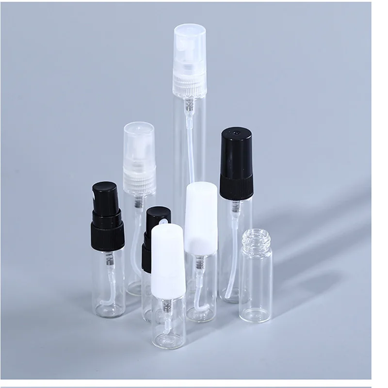50tk/palju 2ML 3ML 5ML, 10ML Kaasaskantav Klaasi Spray Pudel Tühi Parfüümi Pihusti Mini Proovi Katseklaasi Pudel läbipaistvast Klaasist Viaalid 5