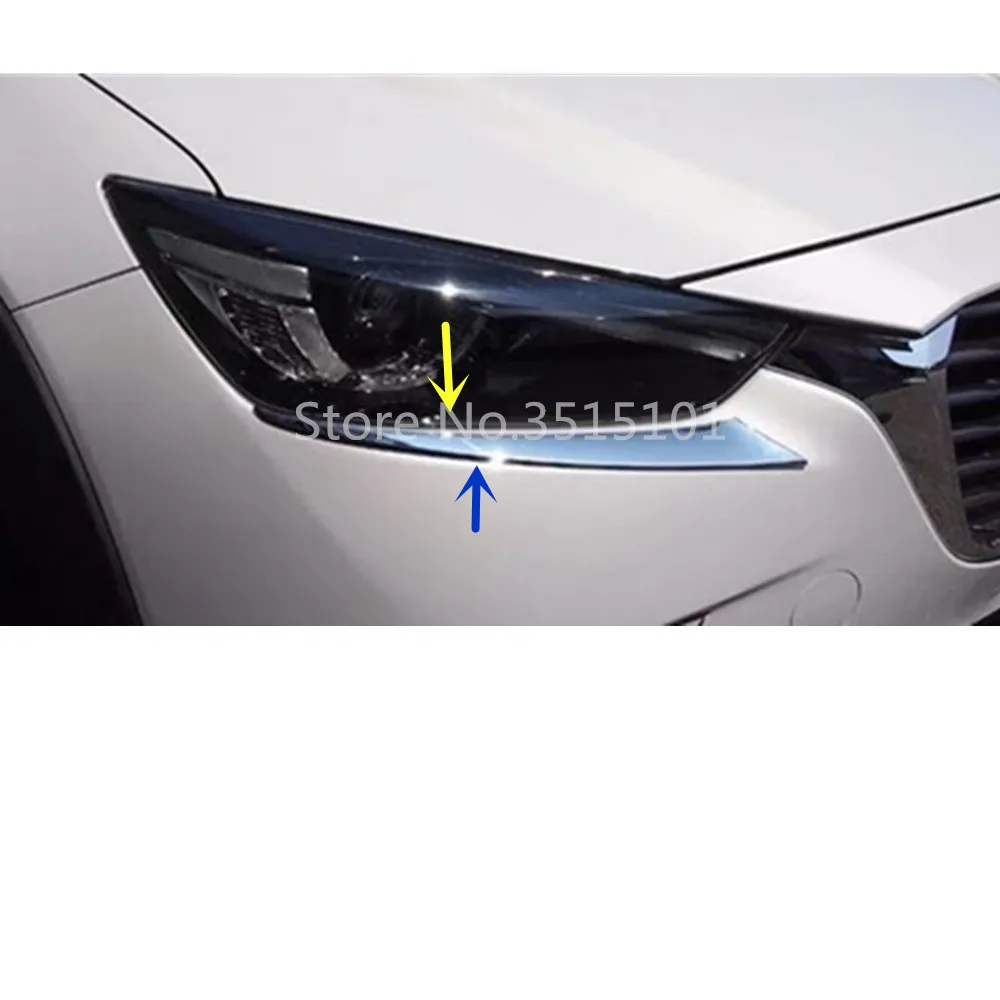Auto Ees Pea Valguse Lamp Kulmu Kapuuts Raami Kinni ABS Chrome Trim Tarvikud Mazda CX-3 CX3 2017 2018 2019 2020 2021 2022 2