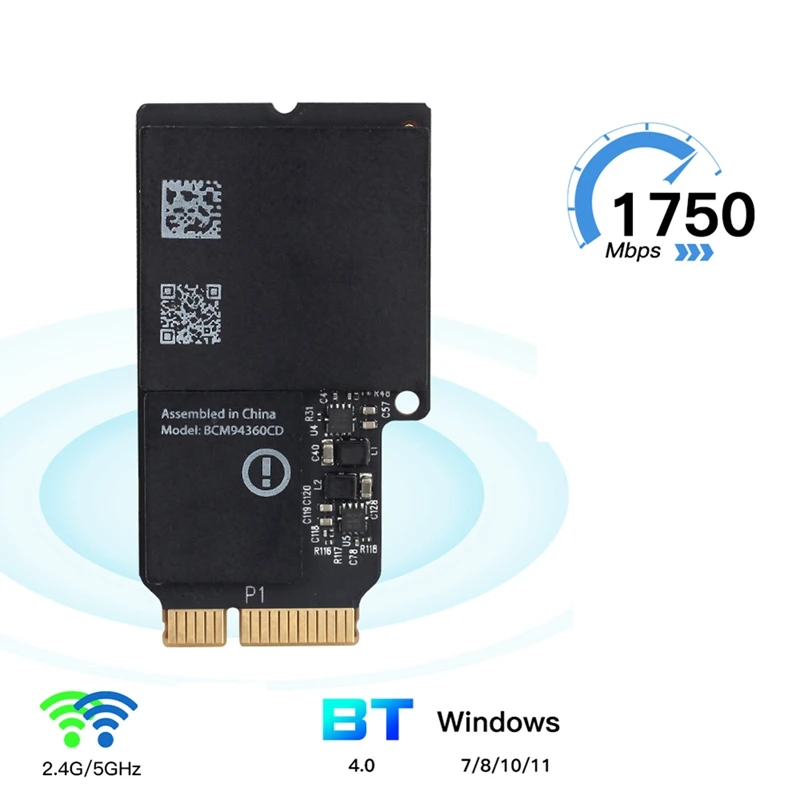 1750Mbps Dual Band Wifi Bluetooth Kaart 2,4 Ghz/5 ghz BT 4.0 Broadcom BCM94360CD Traadita side Moodul Apple Mac Hackintosh 3